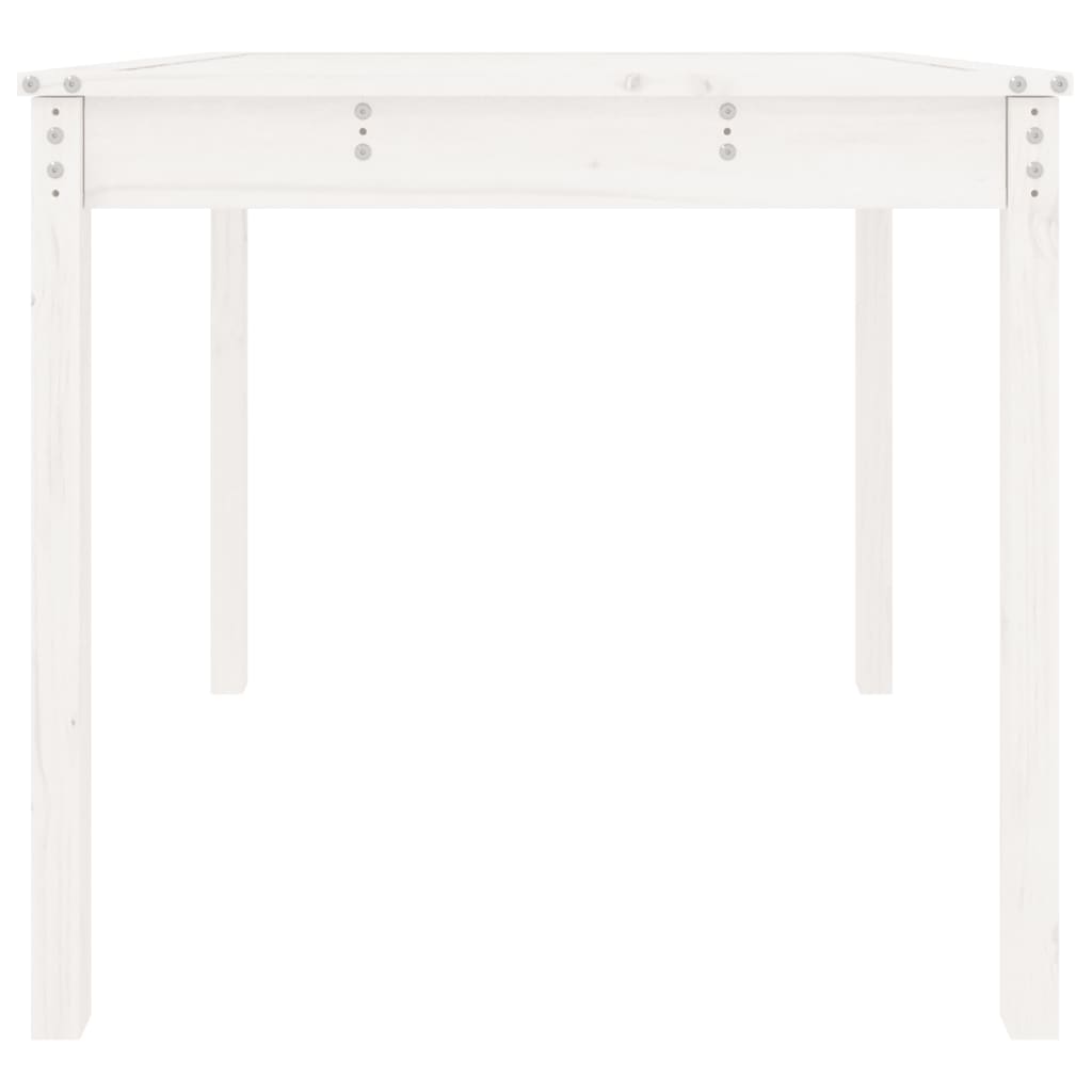 Mesa de jardim 82,5x82,5x76 cm madeira de pinho maciça branco