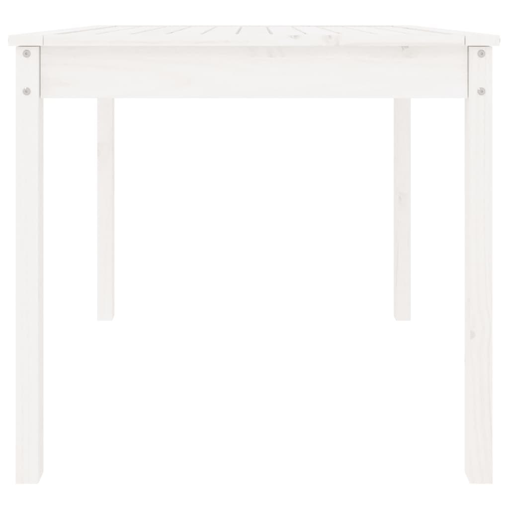 Mesa de jardim 82,5x82,5x76 cm madeira de pinho maciça branco