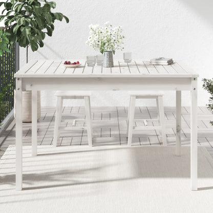 Mesa de jardim 121x82,5x76 cm madeira de pinho maciça branco