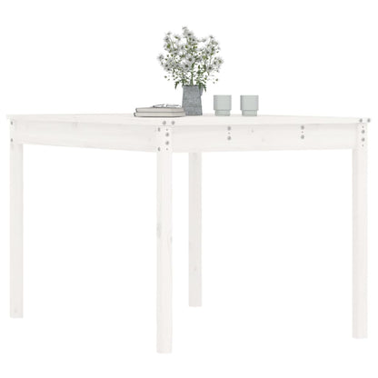 Mesa de jardim 121x82,5x76 cm madeira de pinho maciça branco