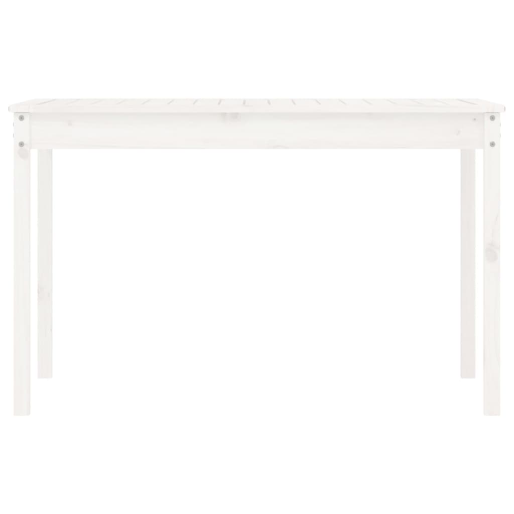 Mesa de jardim 121x82,5x76 cm madeira de pinho maciça branco