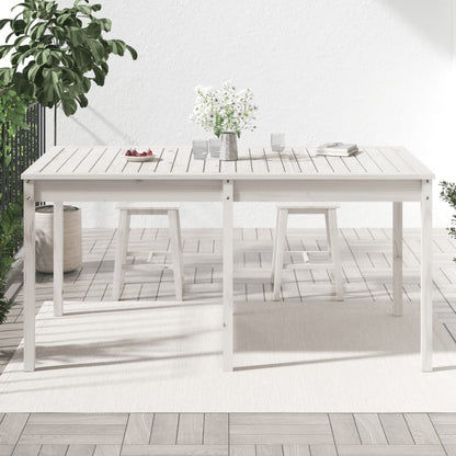 Mesa de jardim 159,5x82,5x76 cm madeira de pinho maciça branco