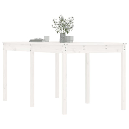 Mesa de jardim 159,5x82,5x76 cm madeira de pinho maciça branco