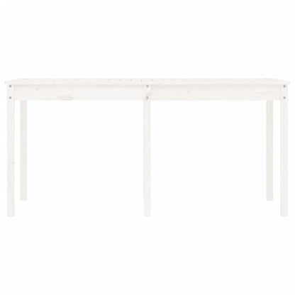 Mesa de jardim 159,5x82,5x76 cm madeira de pinho maciça branco