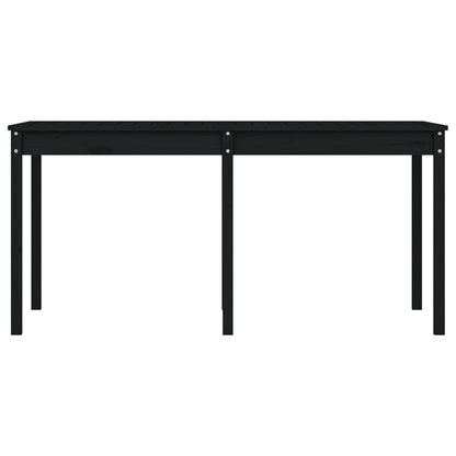 Mesa de jardim 159,5x82,5x76 cm madeira de pinho maciça preto