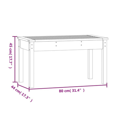 Banco de jardim 80x44x45 cm madeira de pinho maciça