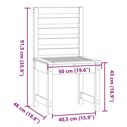 Cadeiras de jardim 2 pcs 40,5x48x91,5 cm pinho maciço branco