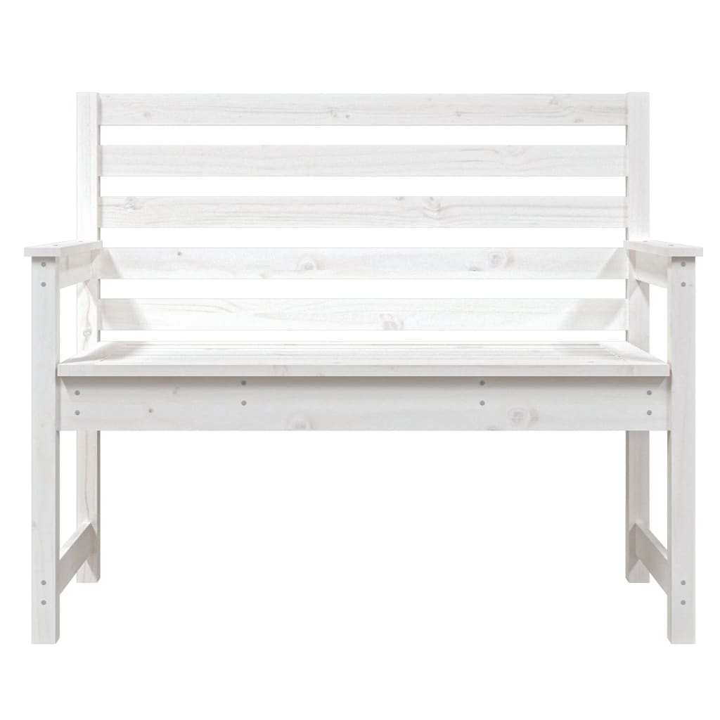 Banco de jardim 109x48x91,5 cm madeira de pinho maciça branco