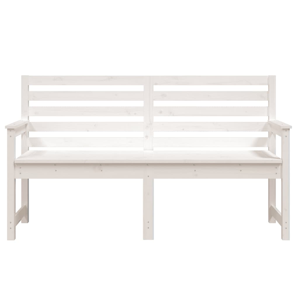 Banco de jardim 159,5x48x91,5 cm madeira de pinho maciça branco