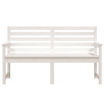 Banco de jardim 159,5x48x91,5 cm madeira de pinho maciça branco