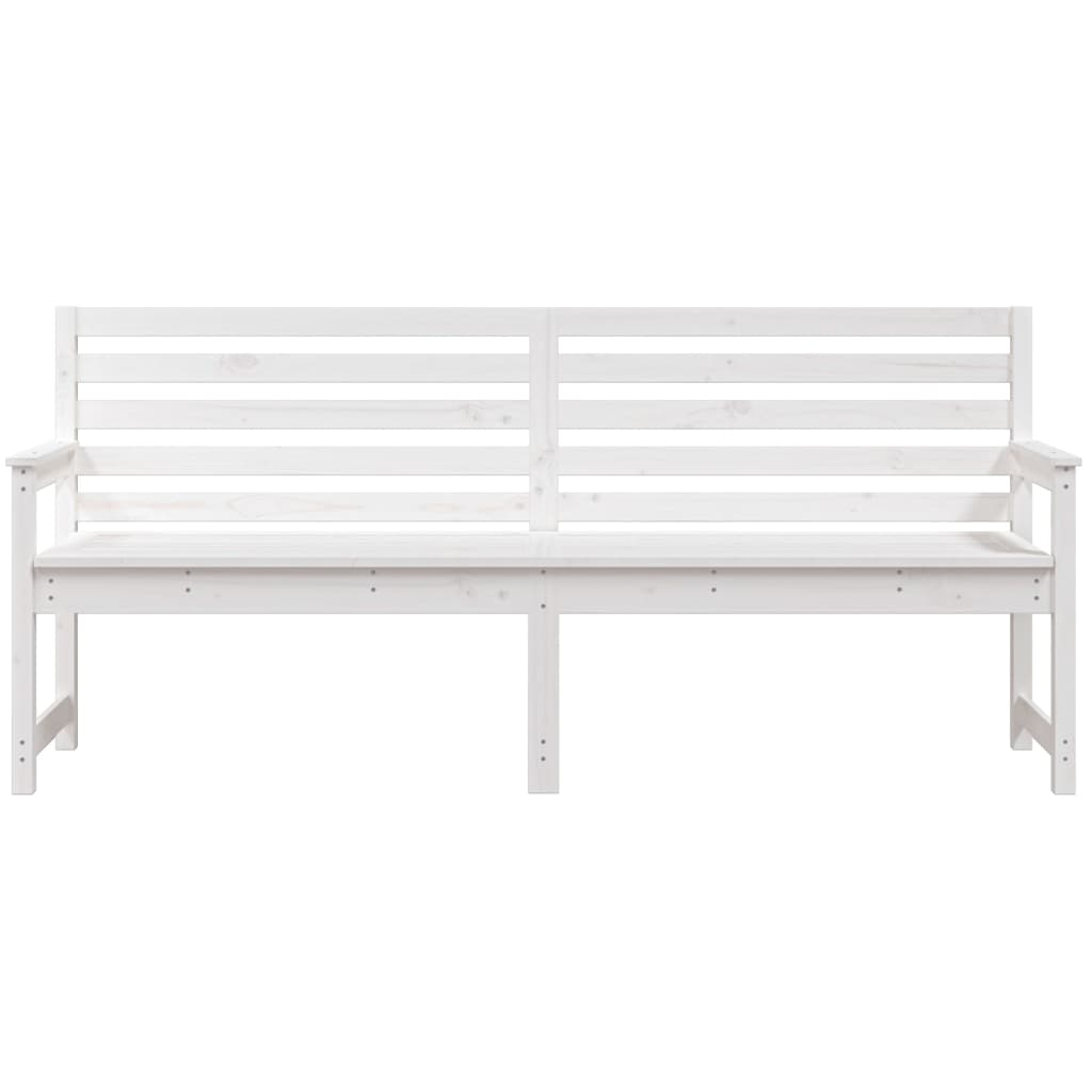 Banco de jardim 203,5x48x91,5 cm madeira de pinho maciça branco