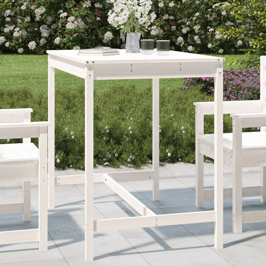 Mesa de jardim 121x82,5x110 cm madeira de pinho maciça branco