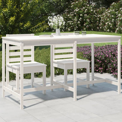 Mesa de jardim 203,5x90x110 cm madeira de pinho maciça branco