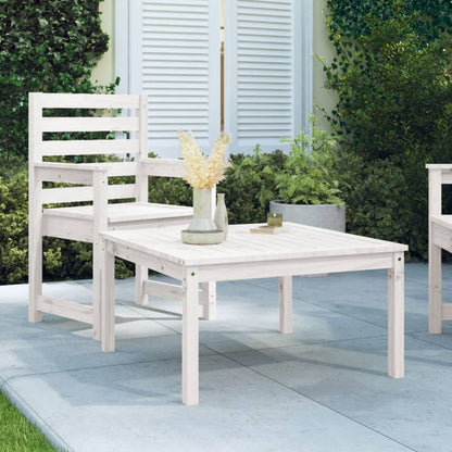 Mesa de jardim 82,5x82,5x45 cm madeira de pinho maciça branco