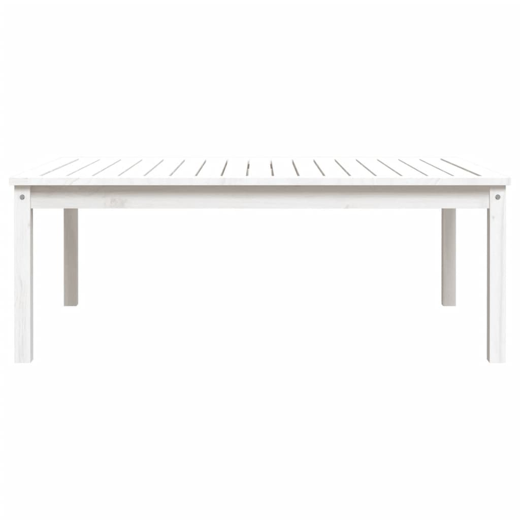 Mesa de jardim 121x82,5x45 cm madeira de pinho maciça branco