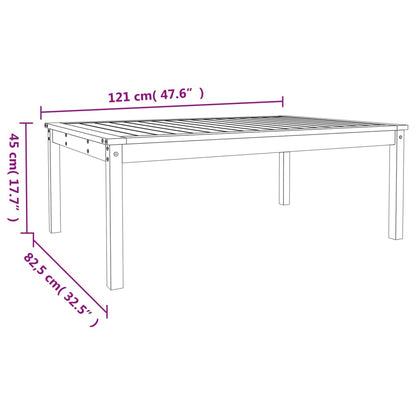 Mesa de jardim 121x82,5x45 cm madeira de pinho maciça cinzento