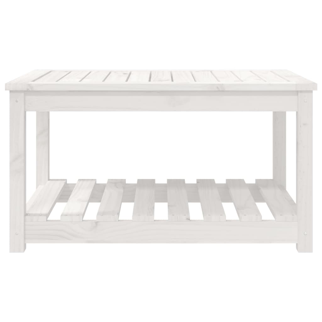 Mesa de jardim 82,5x50,5x45 cm madeira de pinho maciça branco