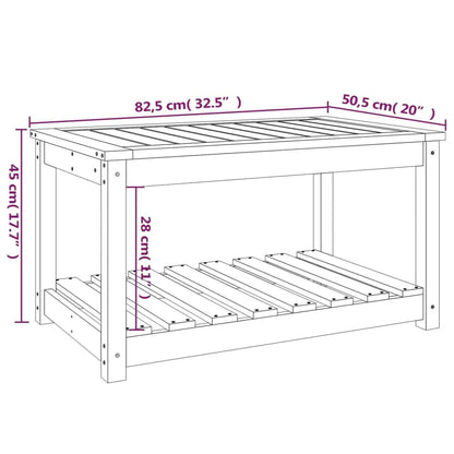 Mesa de jardim 82,5x50,5x45 cm madeira de pinho maciça branco