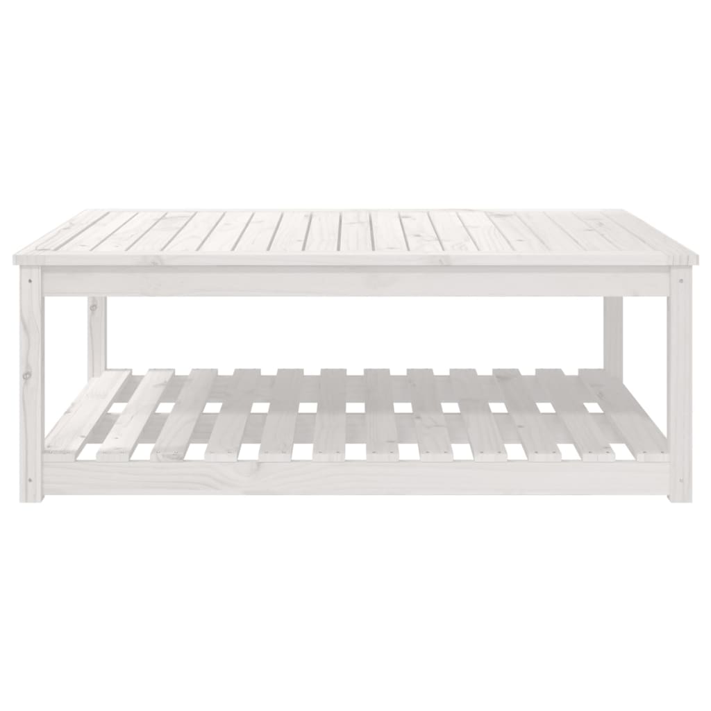 Mesa de jardim 121x82,5x45 cm madeira de pinho maciça branco