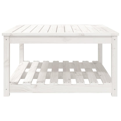 Mesa de jardim 82,5x82,5x45 cm madeira de pinho maciça branco