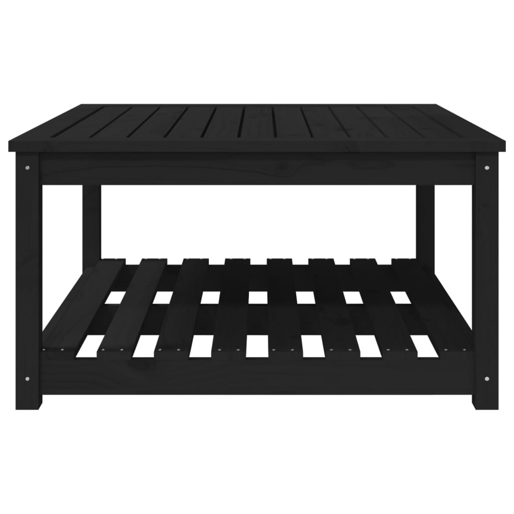 Mesa de jardim 82,5x82,5x45 cm madeira de pinho maciça preto