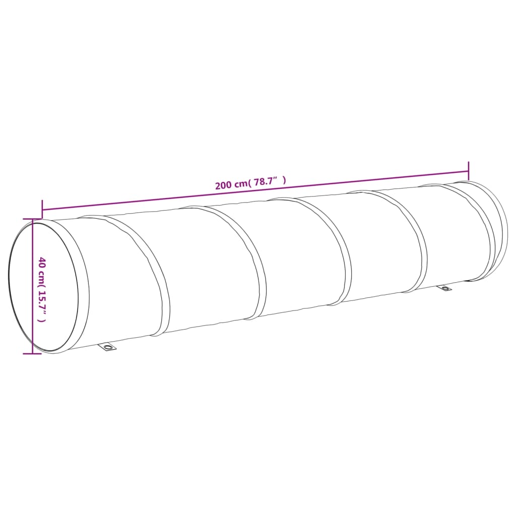 Túnel para cães Ø 40x200 cm poliéster azul