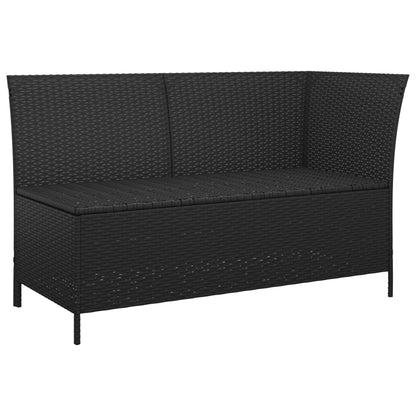 4 pcs conjunto lounge de jardim c/ almofadões vime PE preto