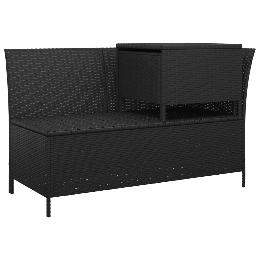 3 pcs conjunto lounge de jardim c/ almofadões vime PE preto