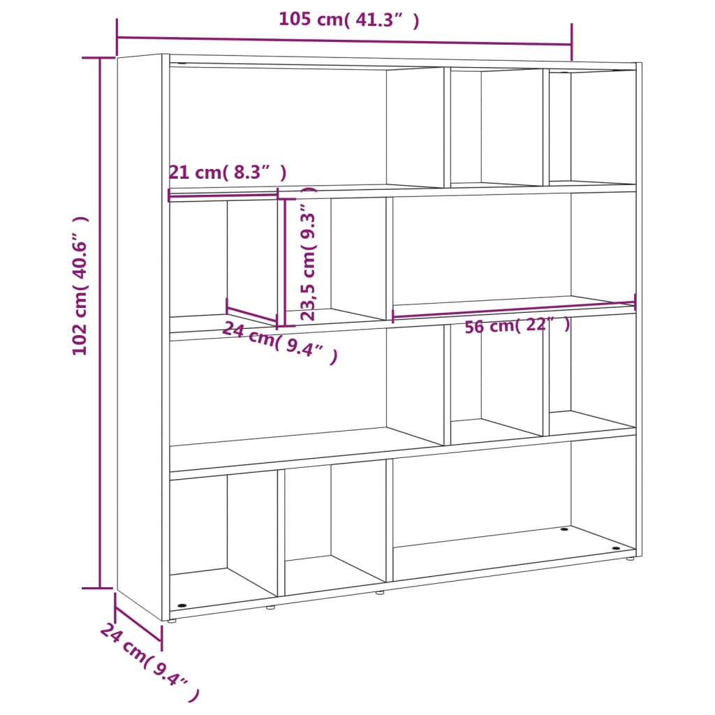 Estante/divisória 105x24x102 cm branco