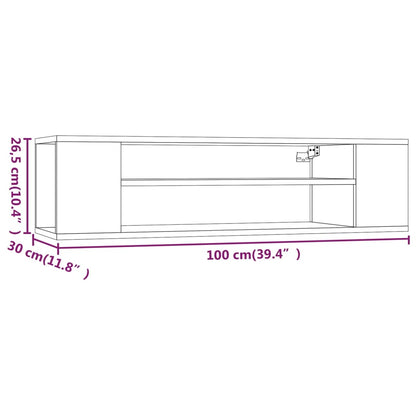 Armário TV susp. 100x30x26,5cm deriv. madeira carvalho castanho