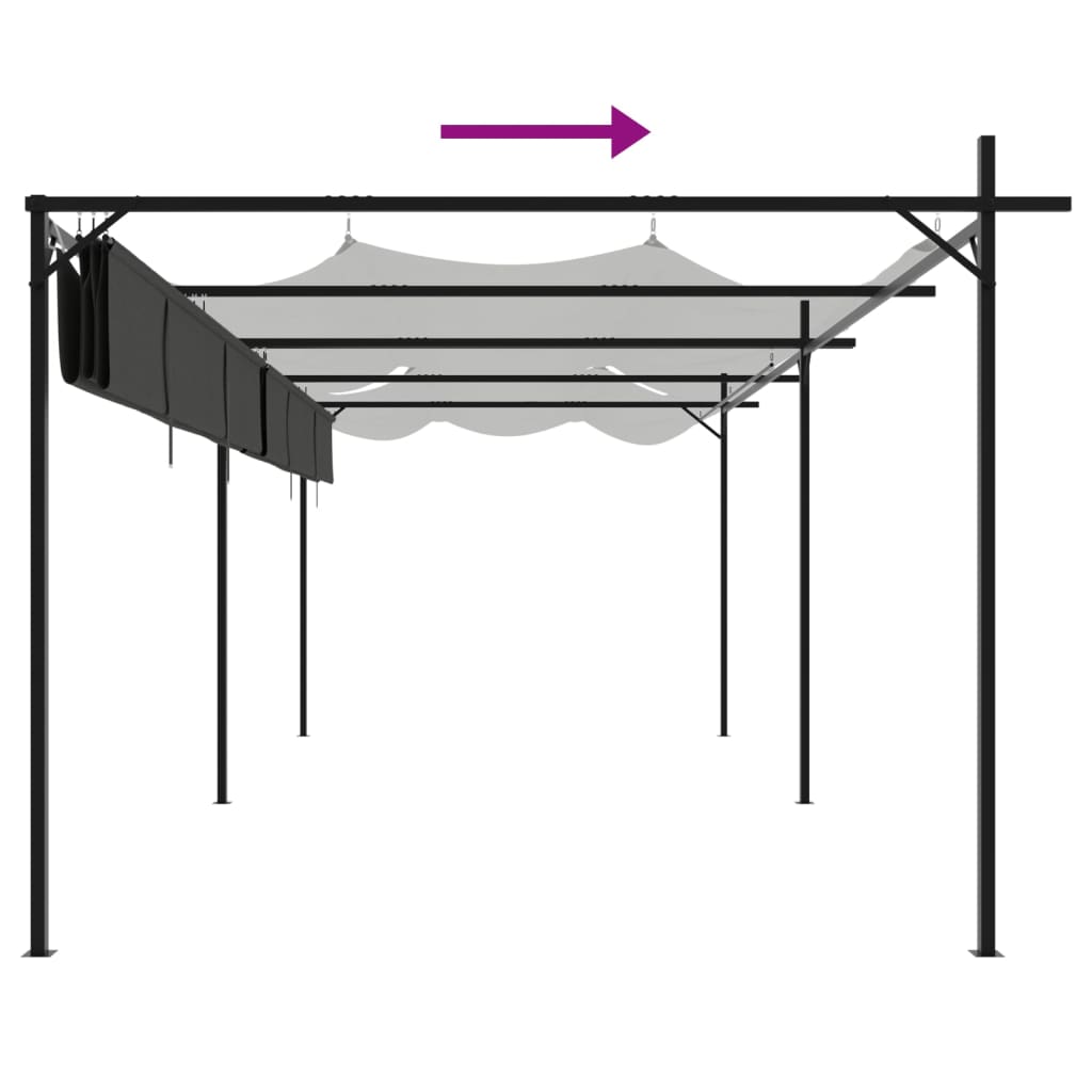 Pérgola com toldo retrátil 589x292x230 cm cor antracite