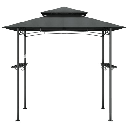 Gazebo churrasco prateleiras laterais 240x150x243 aço antracite