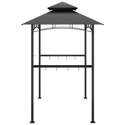 Gazebo churrasco prateleiras laterais 240x150x243 aço antracite