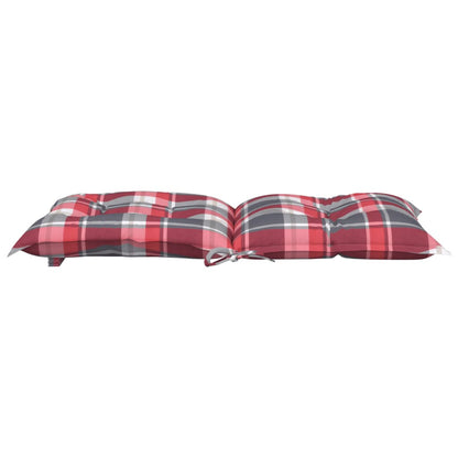 Almofadões lombares cadeiras jardim 2pcs tecido xadrez vermelho