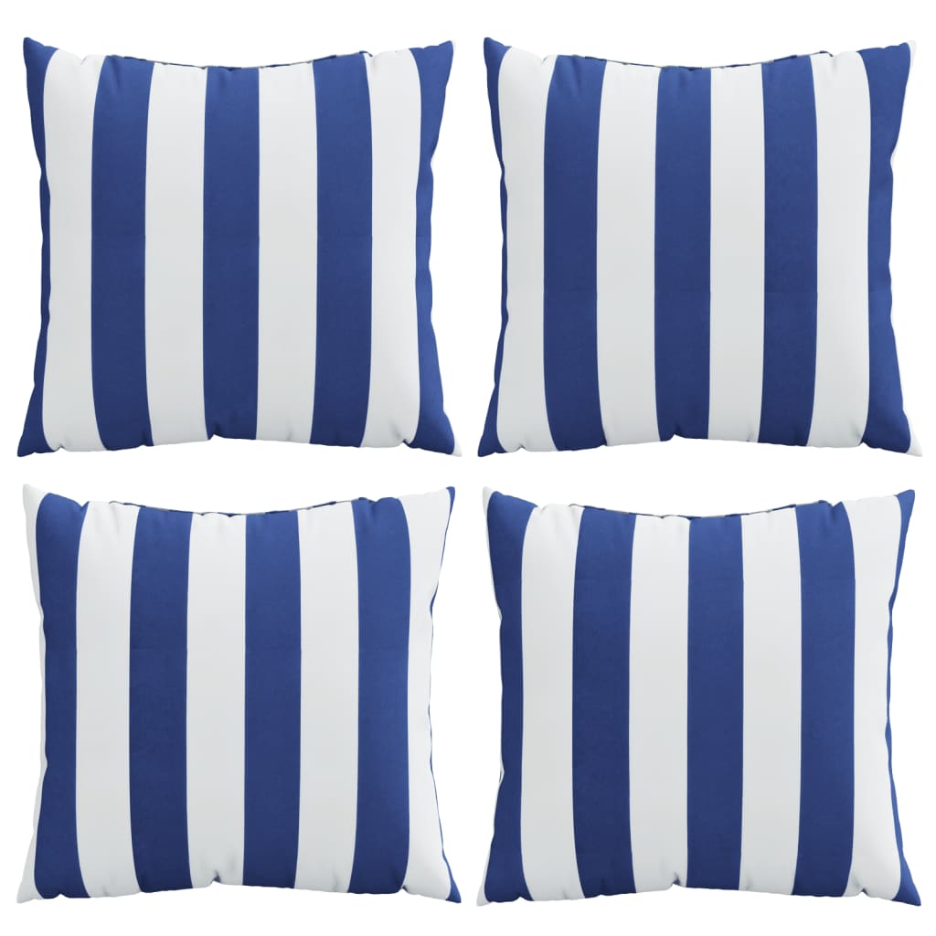 Almofadas decorativas 4pcs 50x50 cm tecido riscas azul/branco