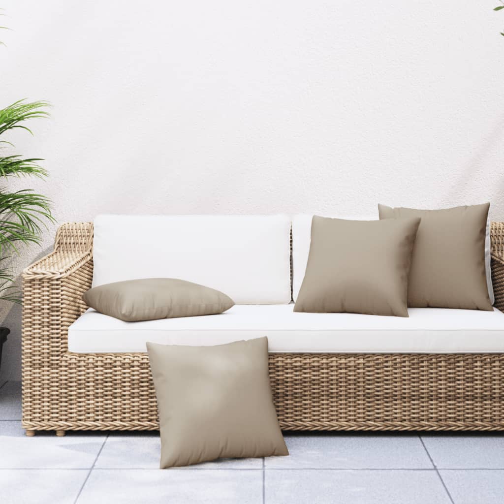 Almofadas de sofá 4 pcs 60x60 cm tecido cinza-acastanhado