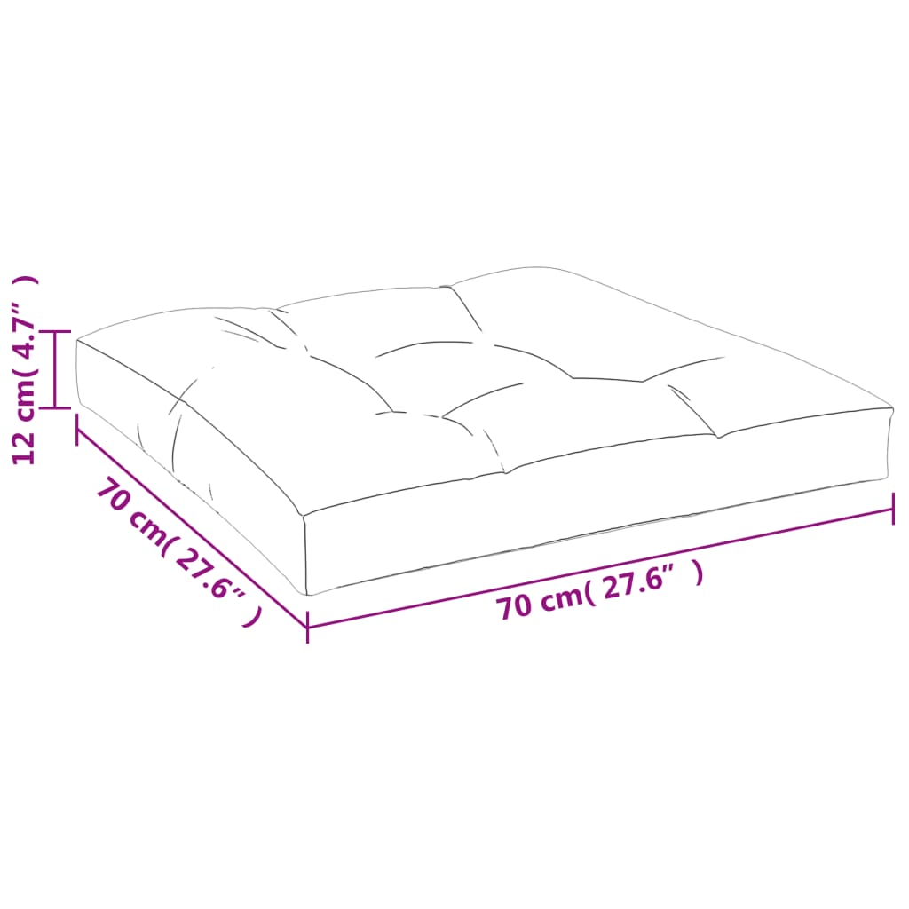 Almofadão para sofá de paletes 70x70x12 cm tecido cinzento