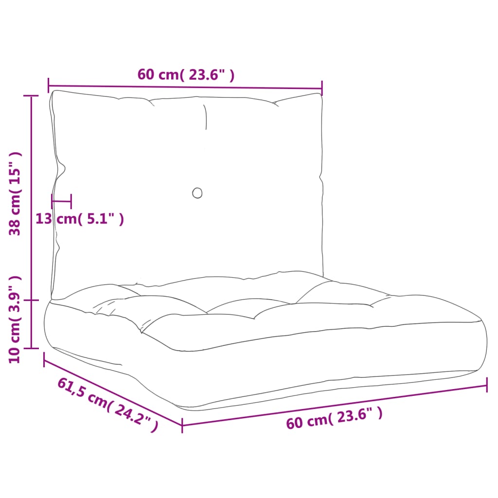 Almofadões p/ móveis paletes 2 pcs tecido oxford padrão folhas