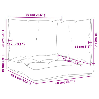 Almofadões p/ móveis de paletes 3 pcs tecido oxford multicor