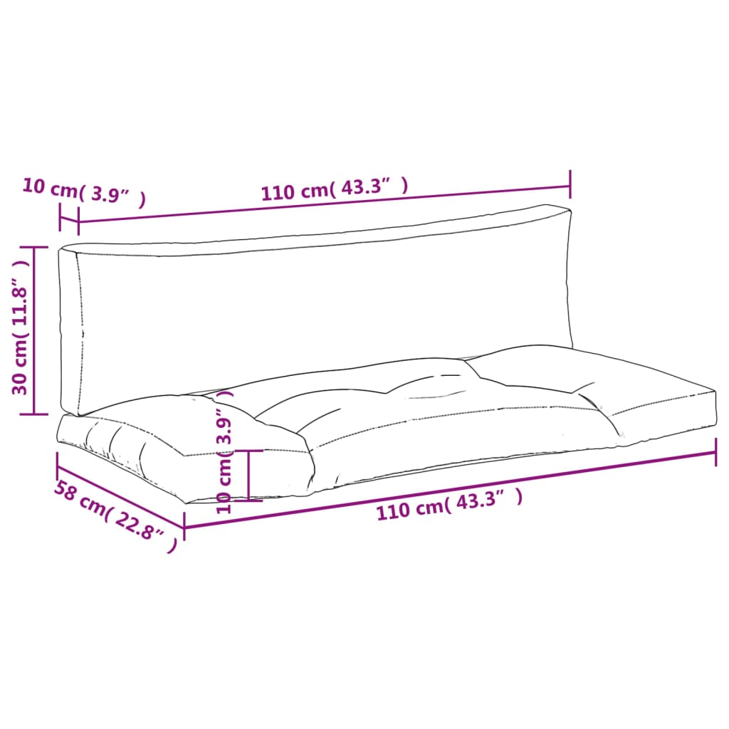 Almofadões de paletes 2 pcs tecido antracite