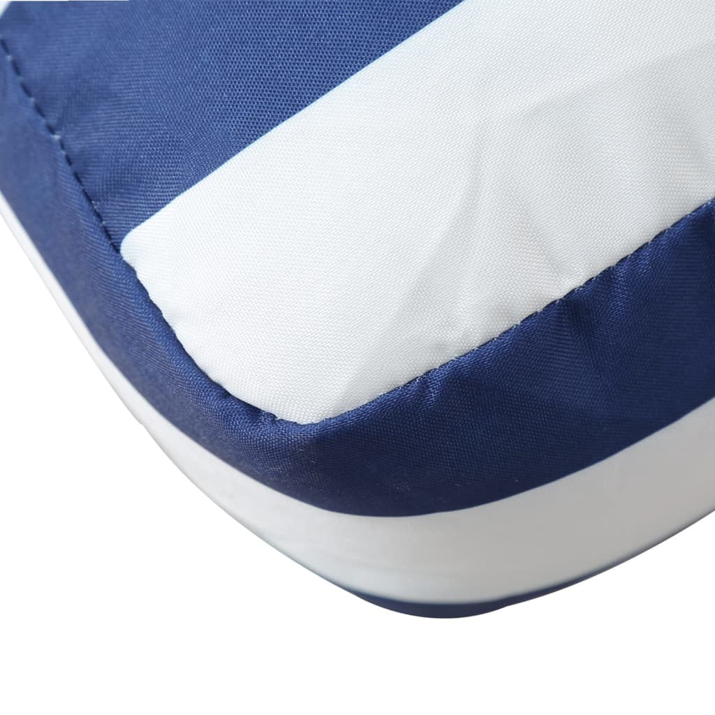 Almofadões p/ paletes 2 pcs tecido oxford riscas azul/branco