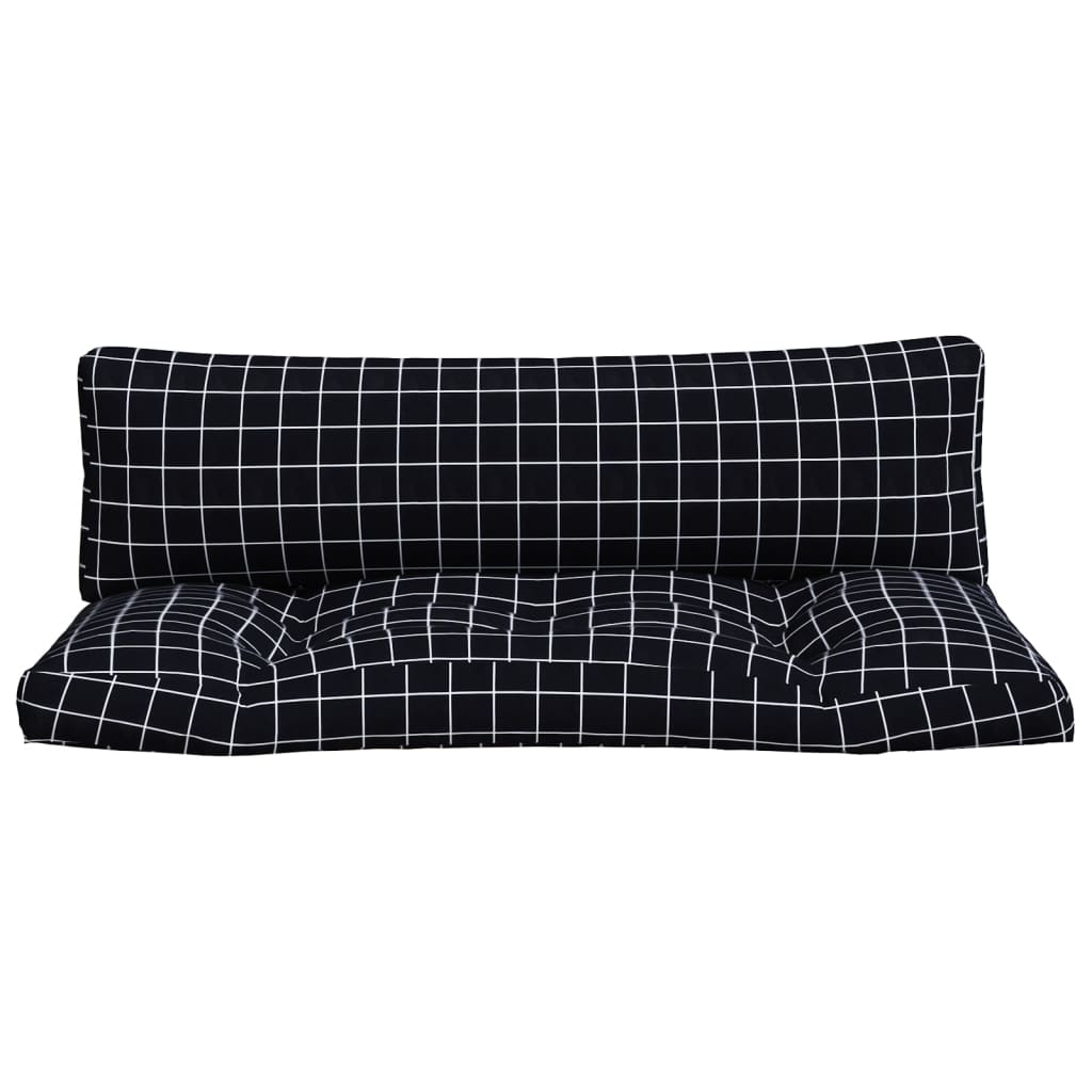 Almofadões p/ paletes 2 pcs tecido oxford padrão xadrez preto