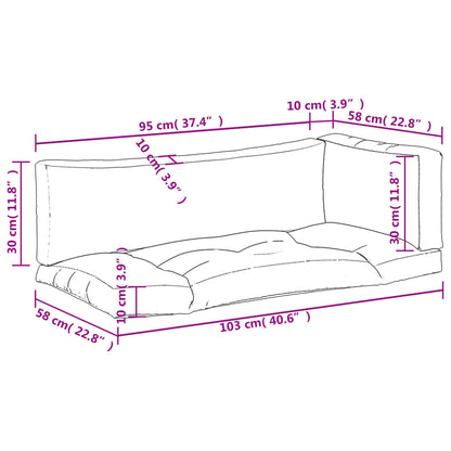 Almofadões p/ móveis de paletes 3 pcs tecido oxford multicor