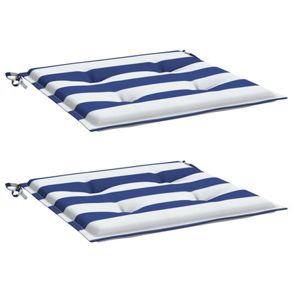 Almofadões p/ cadeira 2pcs 40x40x3 cm tecido riscas azul/branco