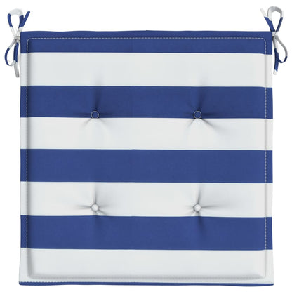 Almofadões p/ cadeira 2pcs 40x40x3 cm tecido riscas azul/branco