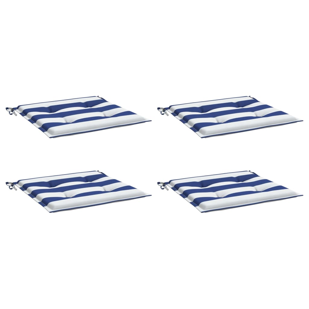 Almofadões p/ cadeira 4pcs 40x40x3 cm tecido riscas azul/branco