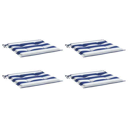 Almofadões p/ cadeira 4pcs 40x40x3 cm tecido riscas azul/branco