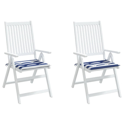 Almofadões p/ cadeira 2pcs 50x50x3 cm tecido riscas azul/branco