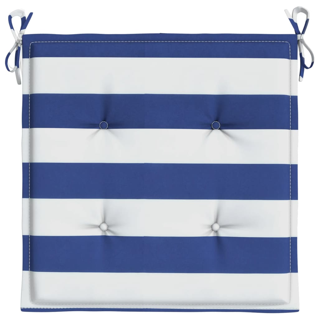 Almofadões p/ cadeira 2pcs 50x50x3 cm tecido riscas azul/branco