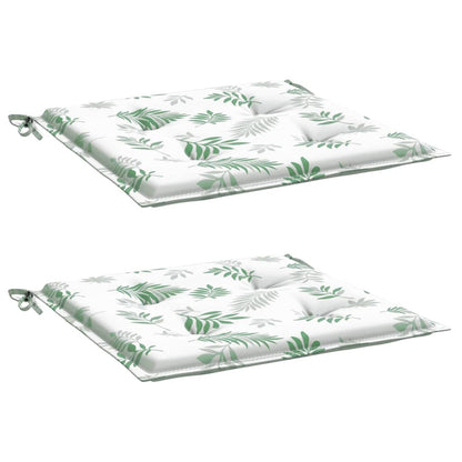 Almofadões p/ cadeira 2pcs 50x50x3cm tecido padrão folhas